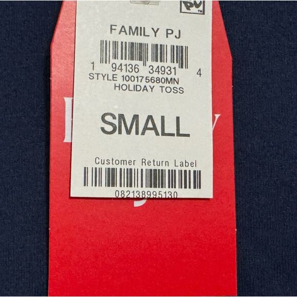 Macys Pajama Set Mens Small Navy Colorful Festive Holiday Lounge Comfy Cozy - Picture 5 of 9